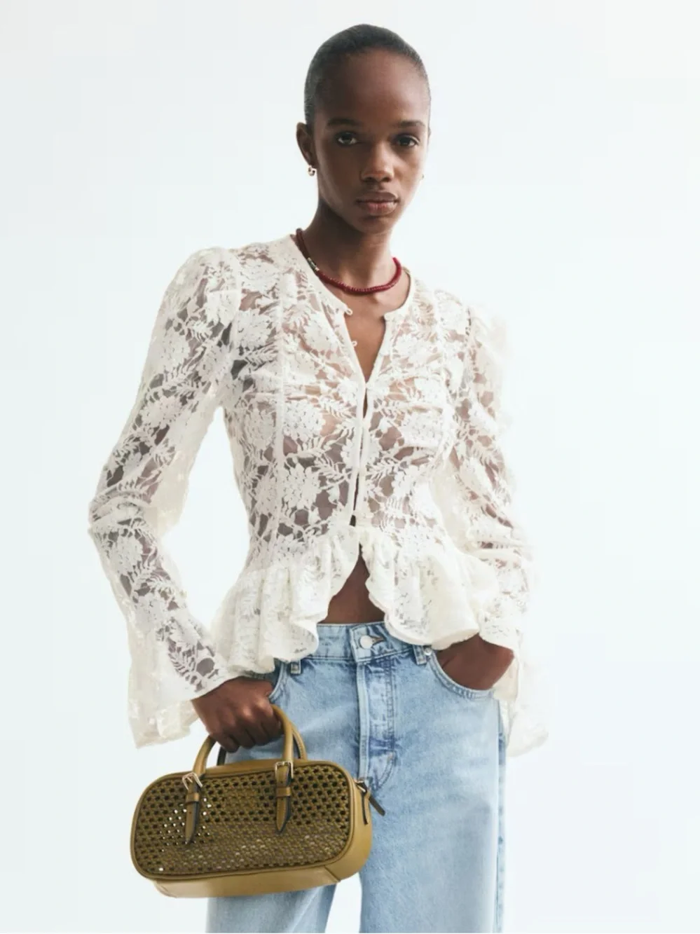 H&M blouse lace